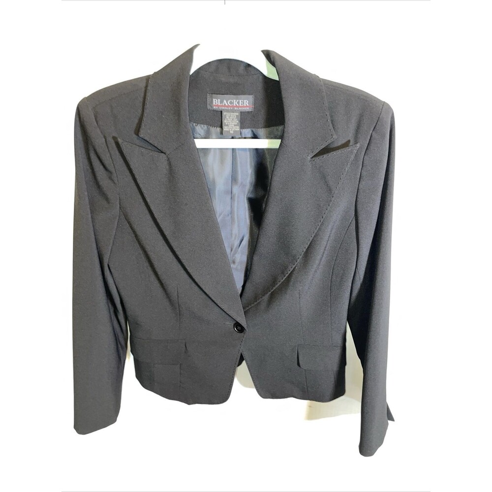 Blacker Dress Blazer Women’s Sz 10 Black Party Going Out Formal Business Button